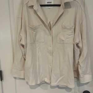 Aerie Cream Button-Up Top